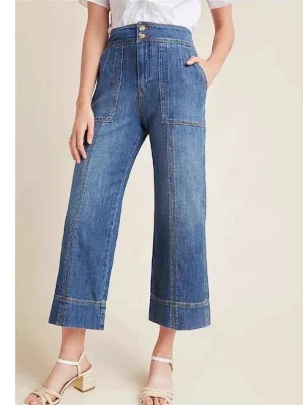 ANTHROPOLOGIE PILCRO and the LETTERPRESS Jeans Ultra High Rise Relaxed Cropped